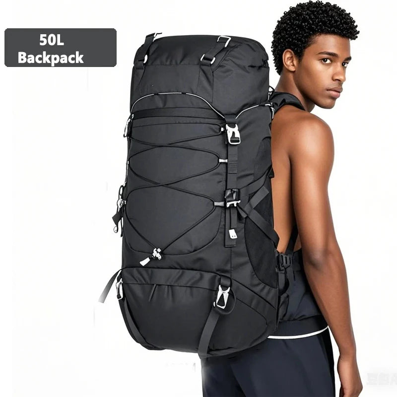 Men's Hiking Backpack Travel Bag For Camping Mountaineering Trekking Outdoor Sports Backpacks 50L Waterproof Rucksack Bagpacks