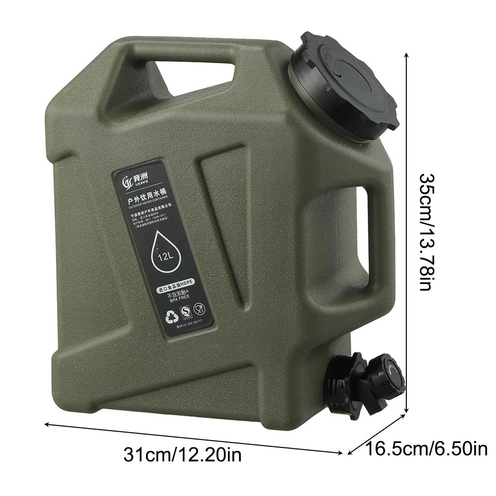 10-25L Outdoor Water Bucket Large-Capacity Portable Water Bag Container with Faucet Driving Water Tank for Picnic Hiking