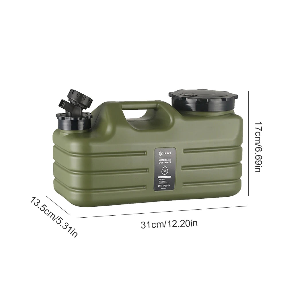 10-25L Outdoor Water Bucket Large-Capacity Portable Water Bag Container with Faucet Driving Water Tank for Picnic Hiking