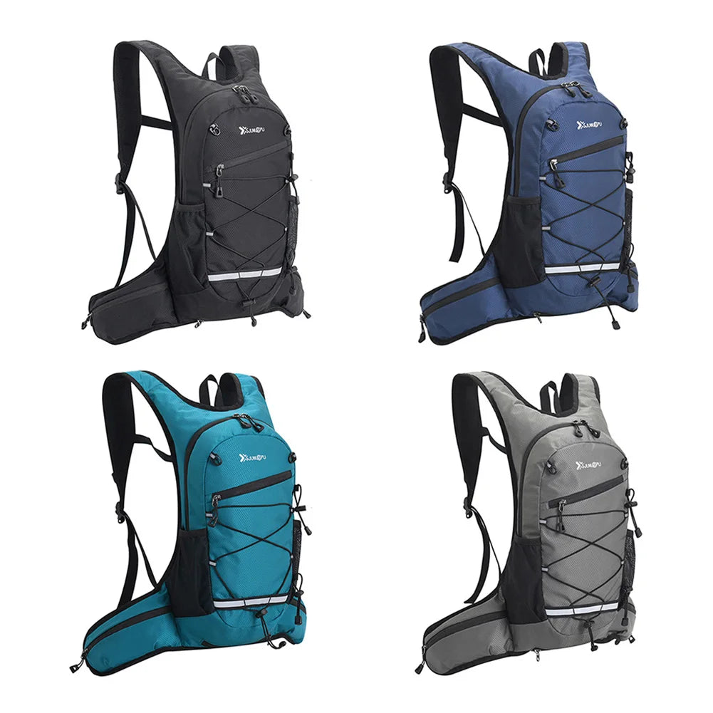 Polyester Trekking Backpack Wear-resistant School Backpack Layered Storage Lightweight Adjustable for Outdoor Activities
