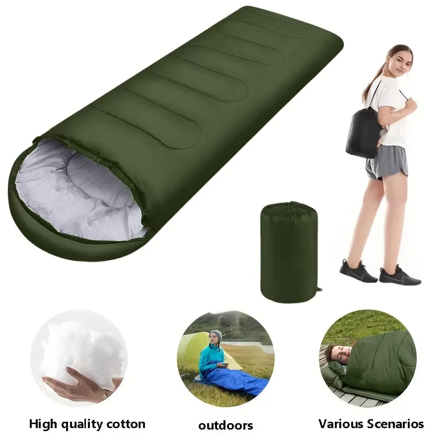 Camping sleeping bag light 4 seasons warm envelope backpack outdoor mummy cotton winter sleeping bag camp camp sleeping equipmen