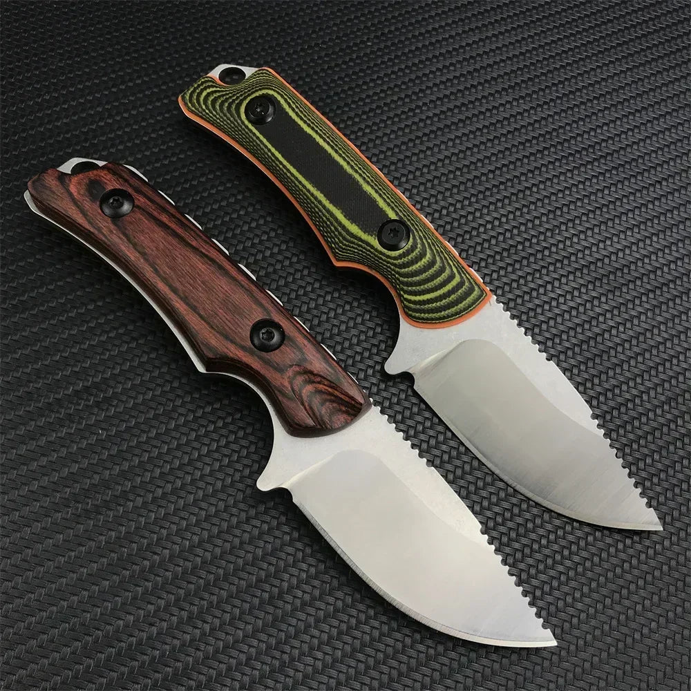 BM 15017 Fixed Tactical Straight Knife CPM-S30V Steel Rosewood Handle Hunting Survival Outdoor Tool Knife with Leather Sheath