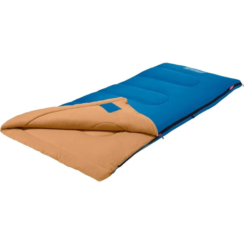 Coleman Brazos 20°F/30°F Adult Sleeping Bag, Cool-Weather Sleeping Bag with No-Snag Zipper & Stuff Sack, Machine Washable