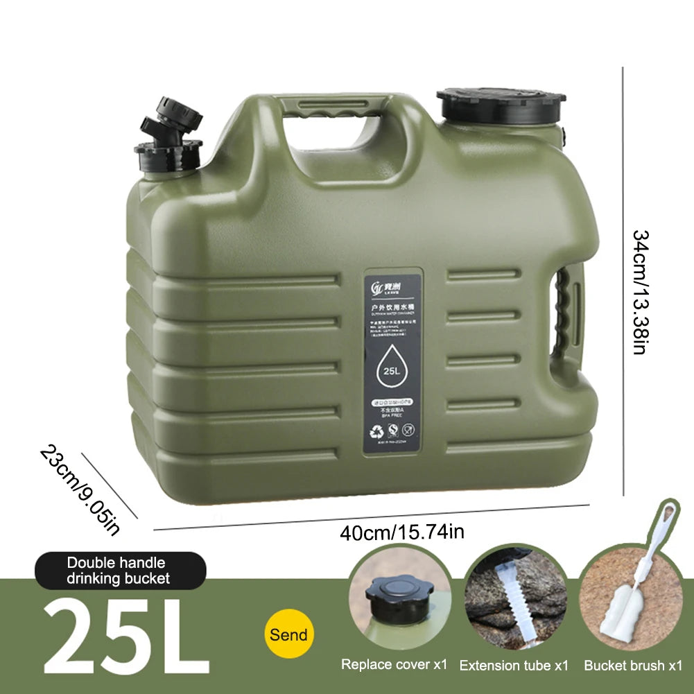 10-25L Outdoor Water Bucket Large-Capacity Portable Water Bag Container with Faucet Driving Water Tank for Picnic Hiking