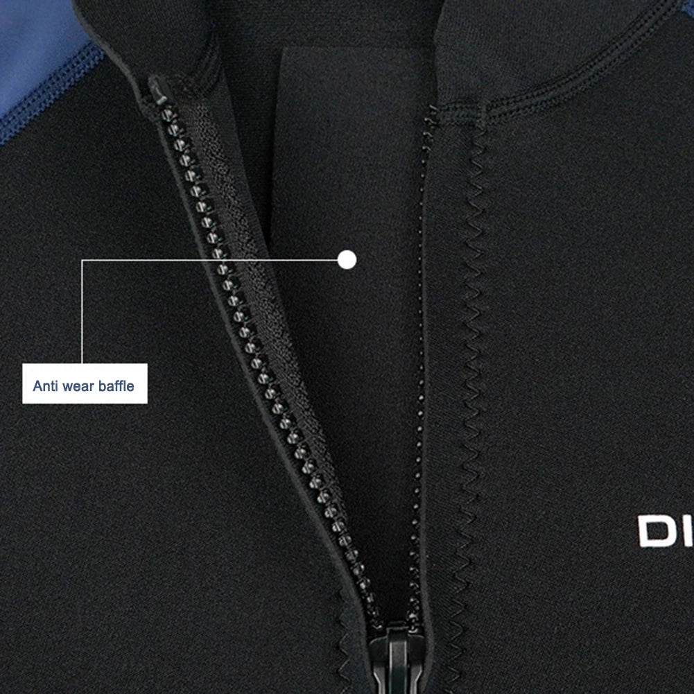 Neoprene Diving Protection Clothes with Zipper Mens Snorkeling Surfing Swimsuit Elastic Anti-scratch Warm Water Sports Equipment