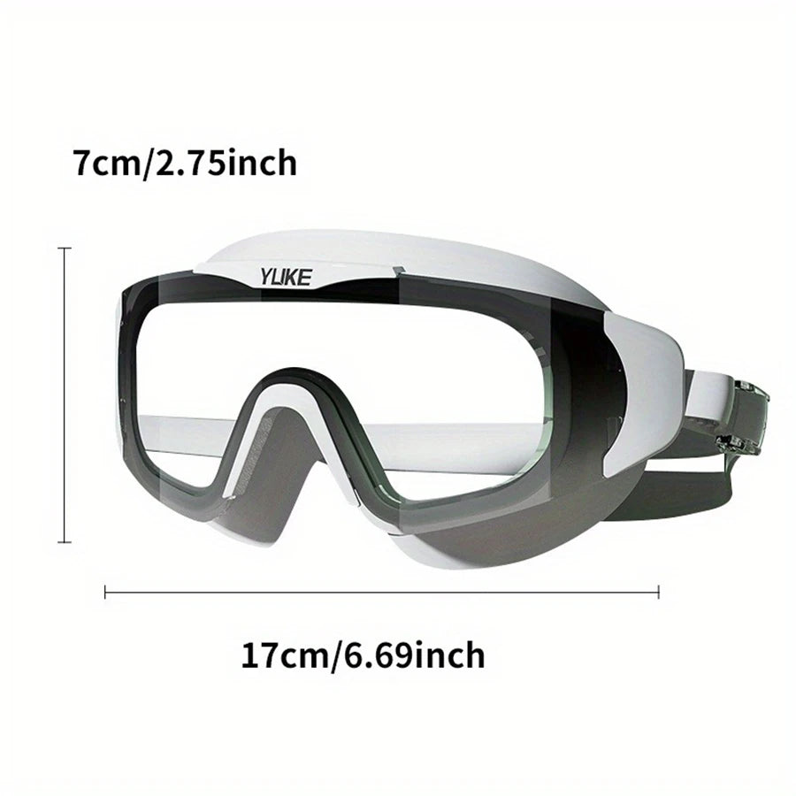 HD Waterproof & Anti-Fog Swimming Goggles Electroplated Large Frame Unisex Design for Professionals and Casual Swimmers