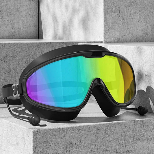 Adult electroplated large frame swimming goggles/anti-fog and anti-ultraviolet/safety optical lenses/swimming accessories Copozz