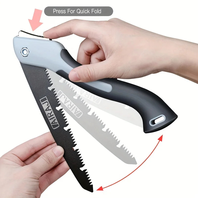 AIRAJ 3Pc Folding Hand 7-10 IN Saw Outdoor Logging Saw Woodworking Folding Portable Saw Garden Camping Pruning