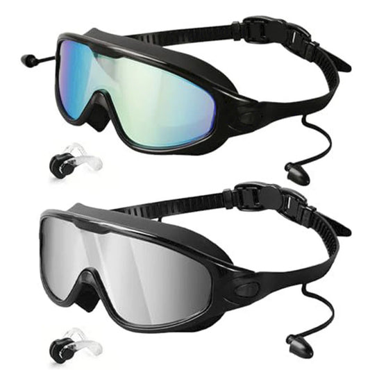 1/2Pcs Large Frame Swimming Goggles Adult High-Definition Anti Fog Electroplated Swimming Goggles For Women Men Silicone Goggle