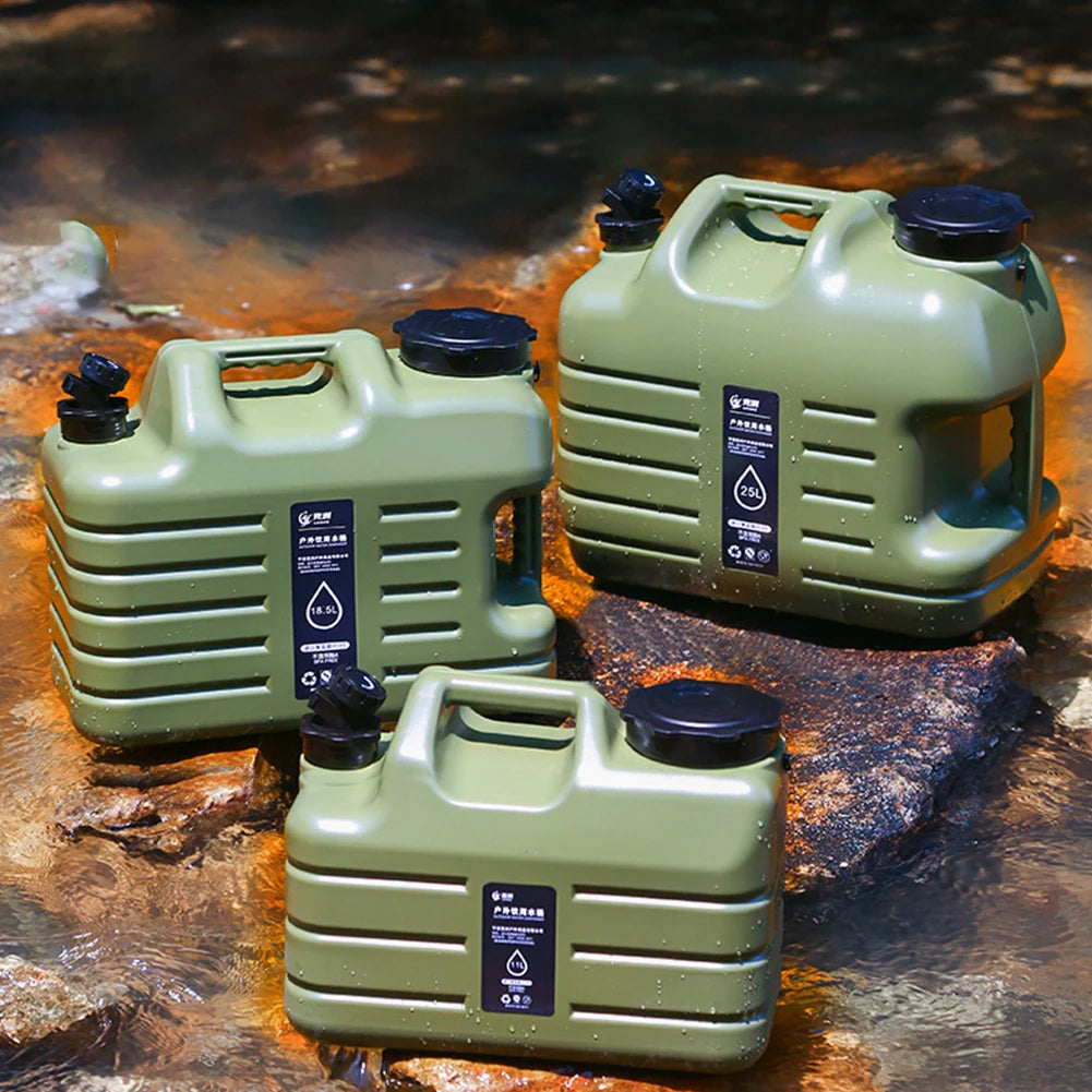 10-25L Outdoor Water Bucket Large-Capacity Portable Water Bag Container with Faucet Driving Water Tank for Picnic Hiking