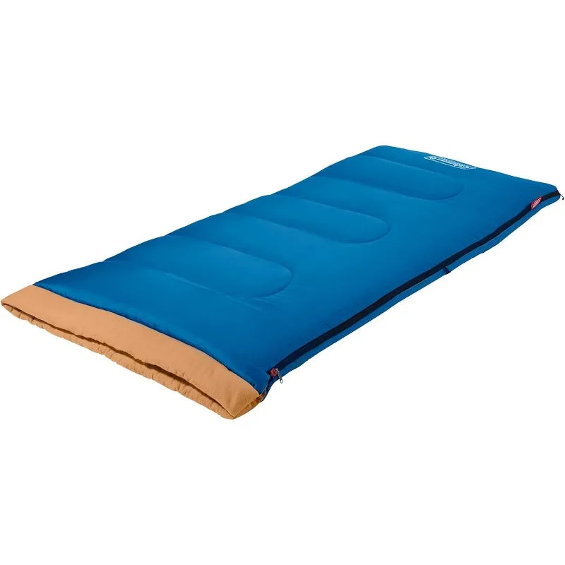Coleman Brazos 20°F/30°F Adult Sleeping Bag, Cool-Weather Sleeping Bag with No-Snag Zipper & Stuff Sack, Machine Washable