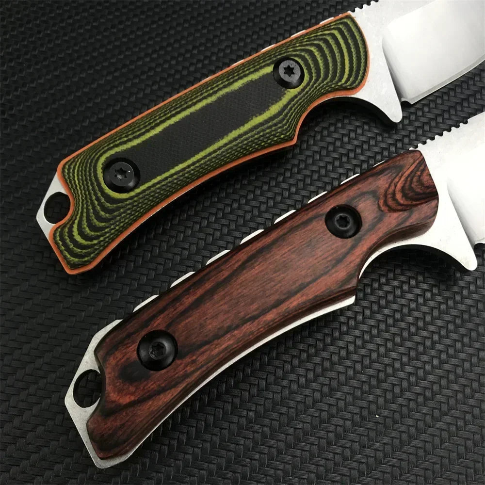BM 15017 Fixed Tactical Straight Knife CPM-S30V Steel Rosewood Handle Hunting Survival Outdoor Tool Knife with Leather Sheath