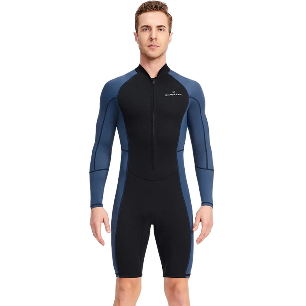 Neoprene Diving Protection Clothes with Zipper Mens Snorkeling Surfing Swimsuit Elastic Anti-scratch Warm Water Sports Equipment