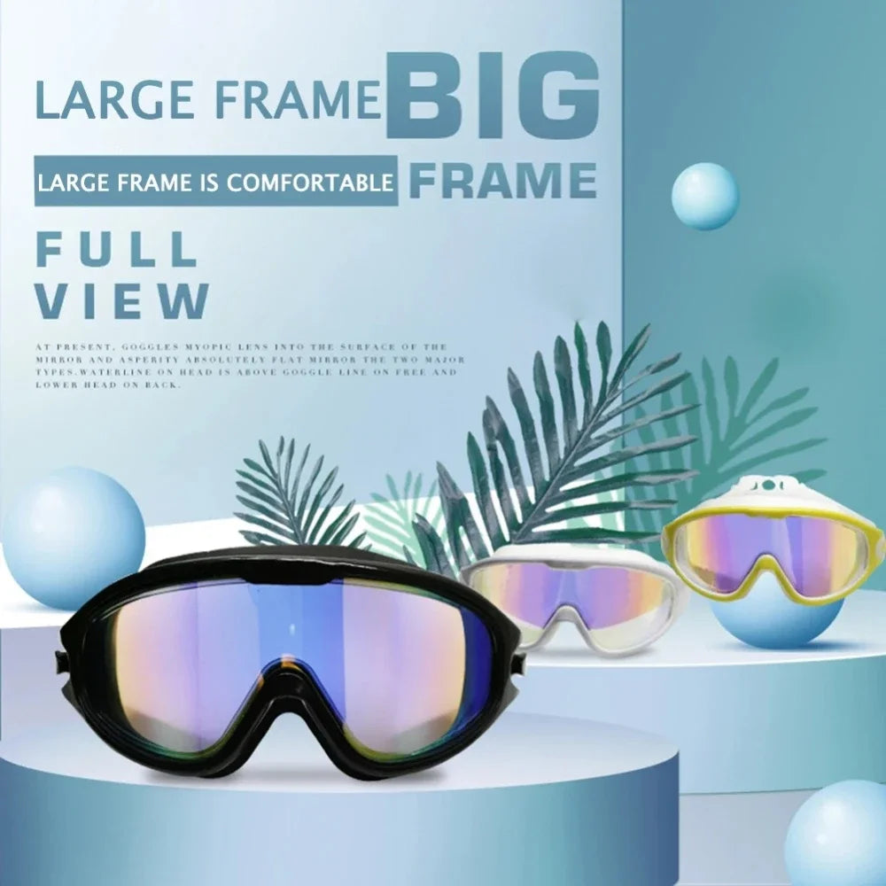 Adult electroplated large frame swimming goggles/anti-fog and anti-ultraviolet/safety optical lenses/swimming accessories Copozz