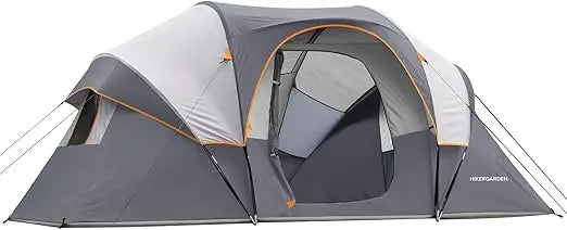 HIKERGARDEN 10 Person Camping Tent - Portable Easy Set Up Family Tent for Camp, Windproof Fabric Dome Tent Outdoor for Hiking, B