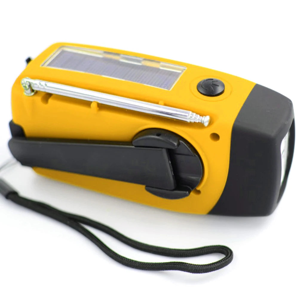 2000mAh Portable Radio Hand Crank Solar USB Charging FM AM WB NOAA Weather Radio Emergency LED Flashlight Torch Power Bank