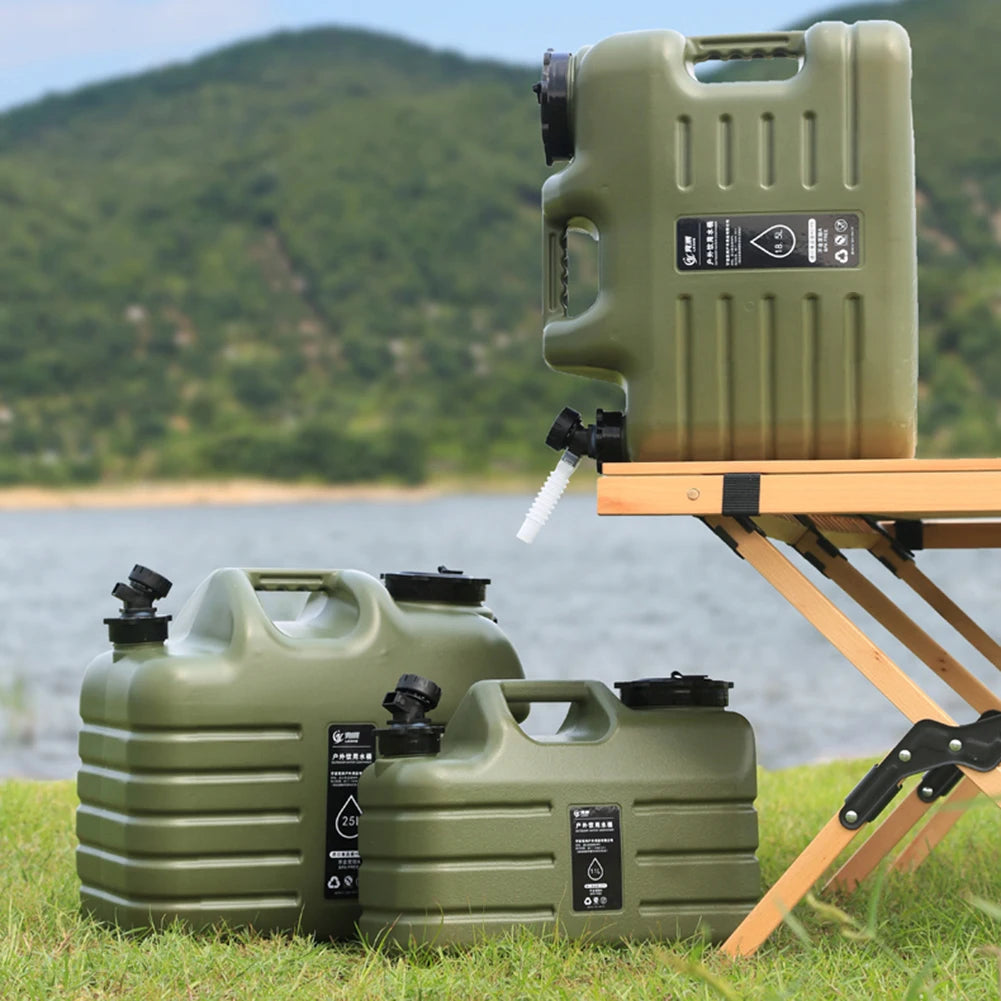 10-25L Outdoor Water Bucket Large-Capacity Portable Water Bag Container with Faucet Driving Water Tank for Picnic Hiking