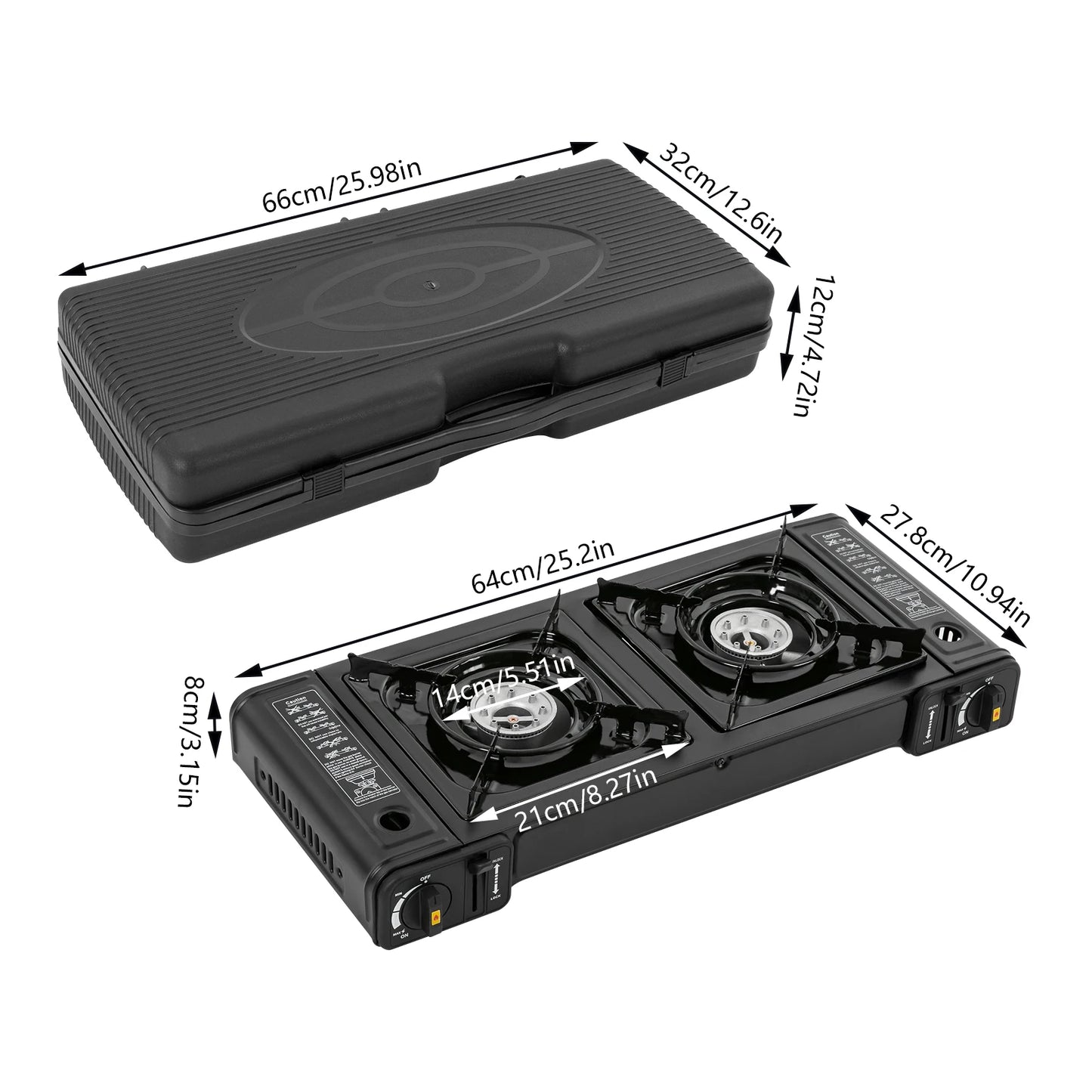 Portable Propane Gas Stove – Compact Outdoor Camping Cooker with Safety Lock & Carrying Case