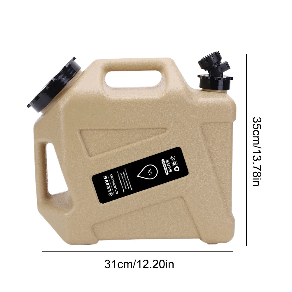 10-25L Outdoor Water Bucket Large-Capacity Portable Water Bag Container with Faucet Driving Water Tank for Picnic Hiking