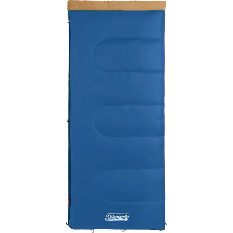 Coleman Brazos 20°F/30°F Adult Sleeping Bag, Cool-Weather Sleeping Bag with No-Snag Zipper & Stuff Sack, Machine Washable