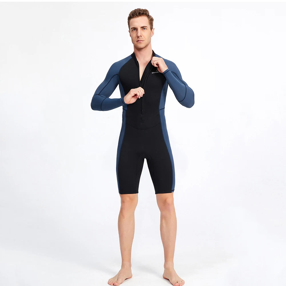 Neoprene Diving Protection Clothes with Zipper Mens Snorkeling Surfing Swimsuit Elastic Anti-scratch Warm Water Sports Equipment