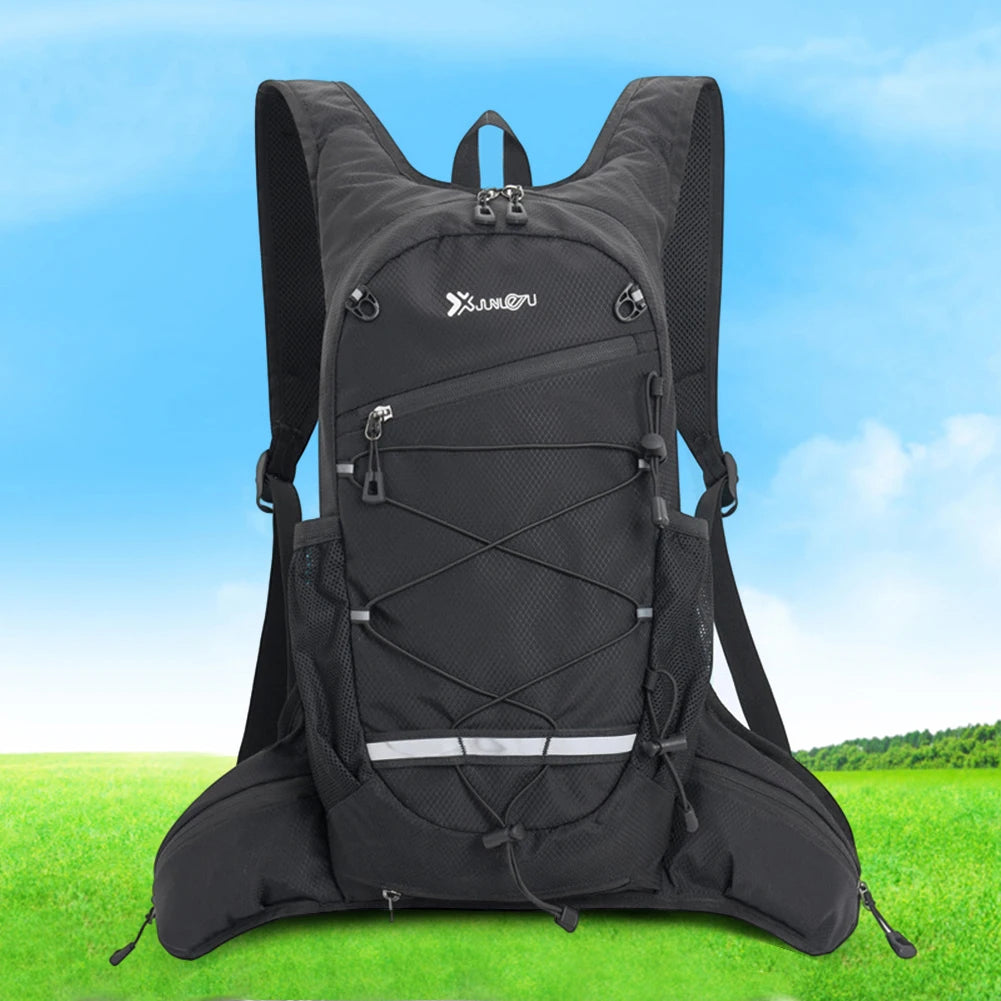 Polyester Trekking Backpack Wear-resistant School Backpack Layered Storage Lightweight Adjustable for Outdoor Activities