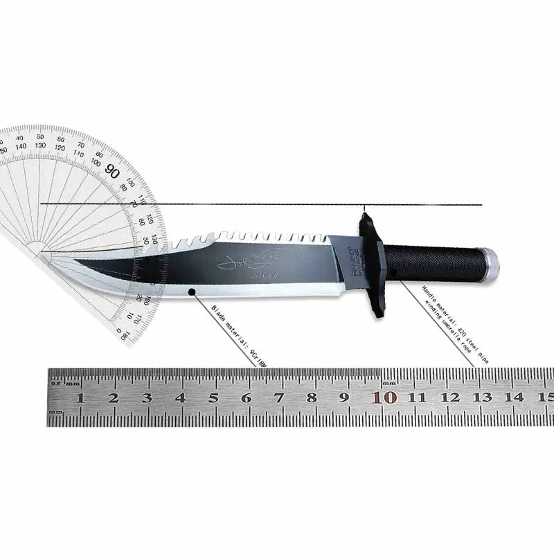 Survival knife II, RAMBO 420 steel pipe wrapped paraflow handle 9Cr18Mov steel handle outdoor camping tactical straight knife