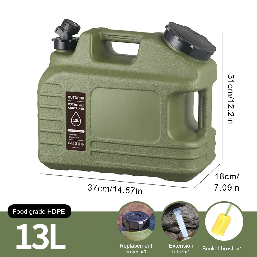 10-25L Outdoor Water Bucket Large-Capacity Portable Water Bag Container with Faucet Driving Water Tank for Picnic Hiking