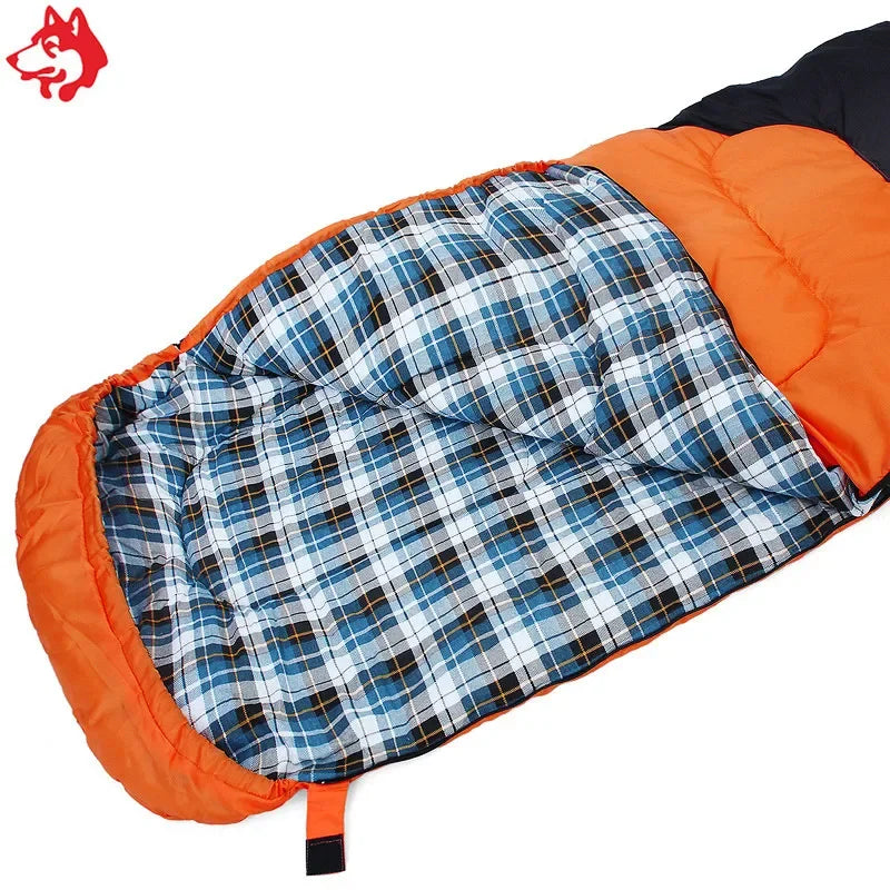 JUNGLE KING CY0906 Cotton Filling Envelope Linkable Double Sleeping Bag Outdoor Waterproof Camping Gear -5 Celsius Sleeping Bags