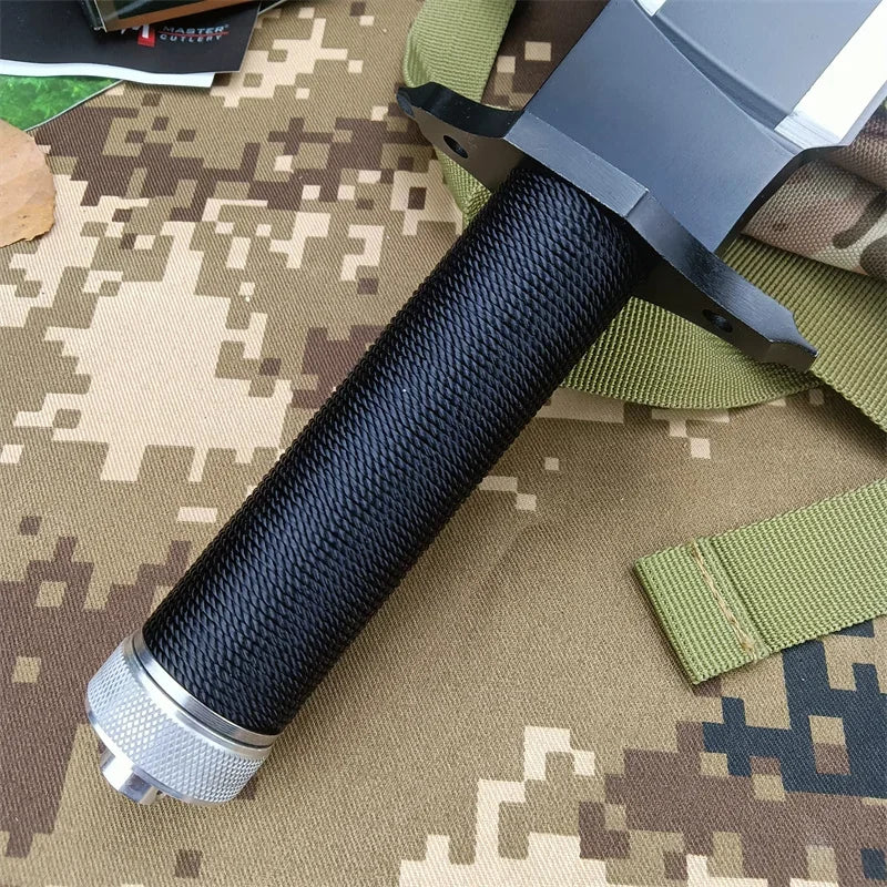 Survival knife II, RAMBO 420 steel pipe wrapped paraflow handle 9Cr18Mov steel handle outdoor camping tactical straight knife