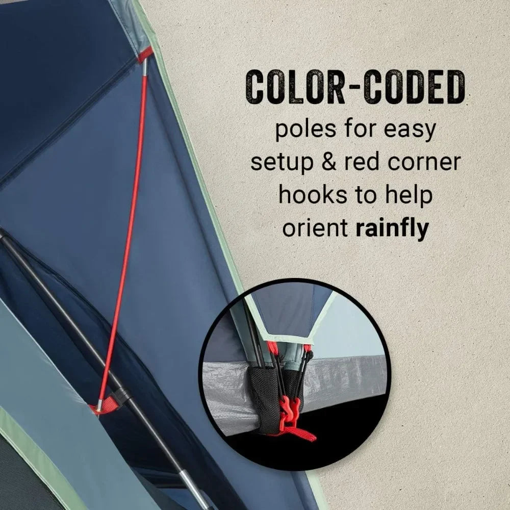 Coleman Skydome XL Tent - 8/10/12 Person, 5-Min Setup, Rainfly, Ventilation & Weatherproof - Blue Nights