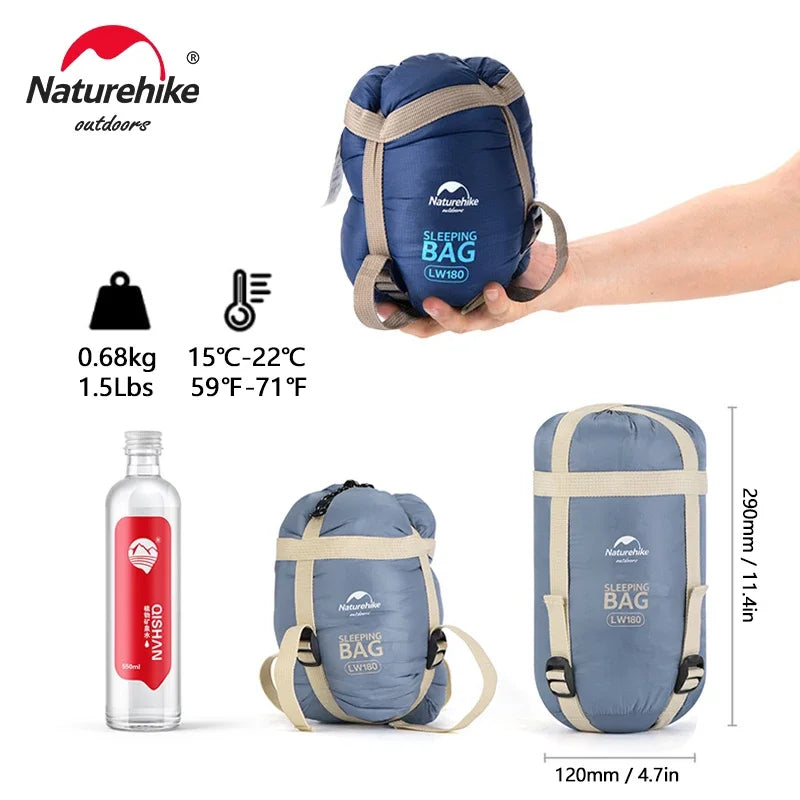 LW180 Sleeping Bag Ultralight Portable Splicable Single Spring Summer Outdoor Hiking Camping Climbing Sleeping Bag