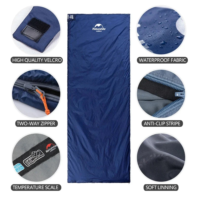 LW180 Sleeping Bag Ultralight Portable Splicable Single Spring Summer Outdoor Hiking Camping Climbing Sleeping Bag