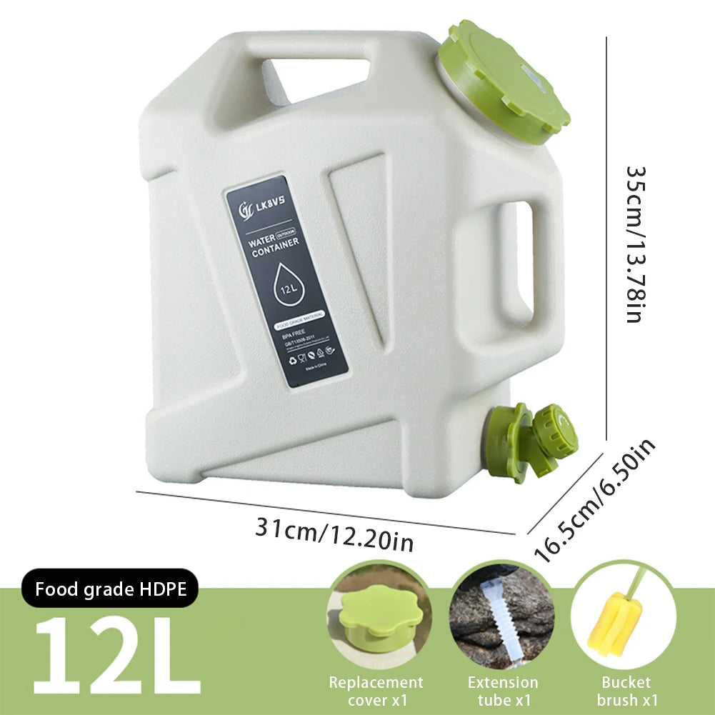 10-25L Outdoor Water Bucket Large-Capacity Portable Water Bag Container with Faucet Driving Water Tank for Picnic Hiking