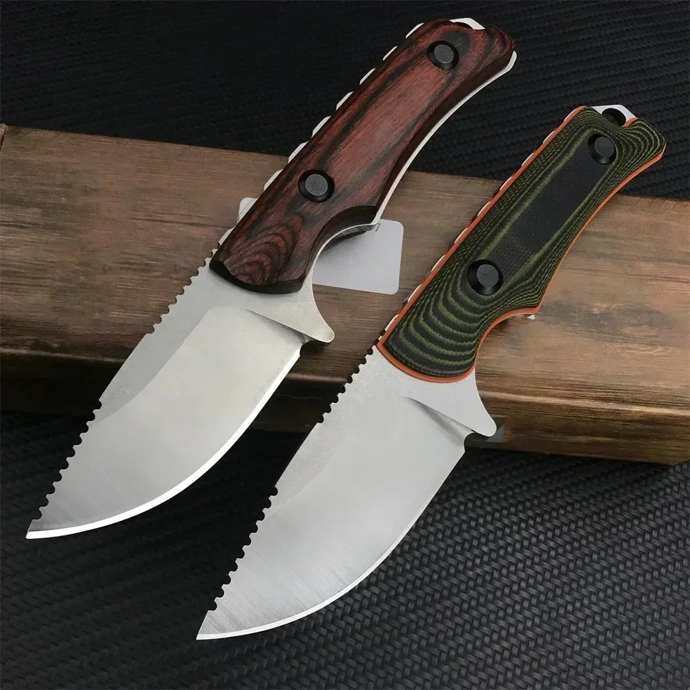 BM 15017 Fixed Tactical Straight Knife CPM-S30V Steel Rosewood Handle Hunting Survival Outdoor Tool Knife with Leather Sheath