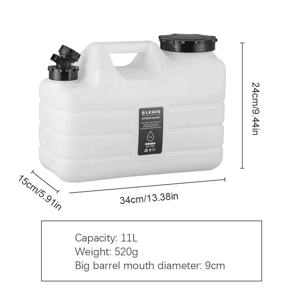 10-25L Outdoor Water Bucket Large-Capacity Portable Water Bag Container with Faucet Driving Water Tank for Picnic Hiking