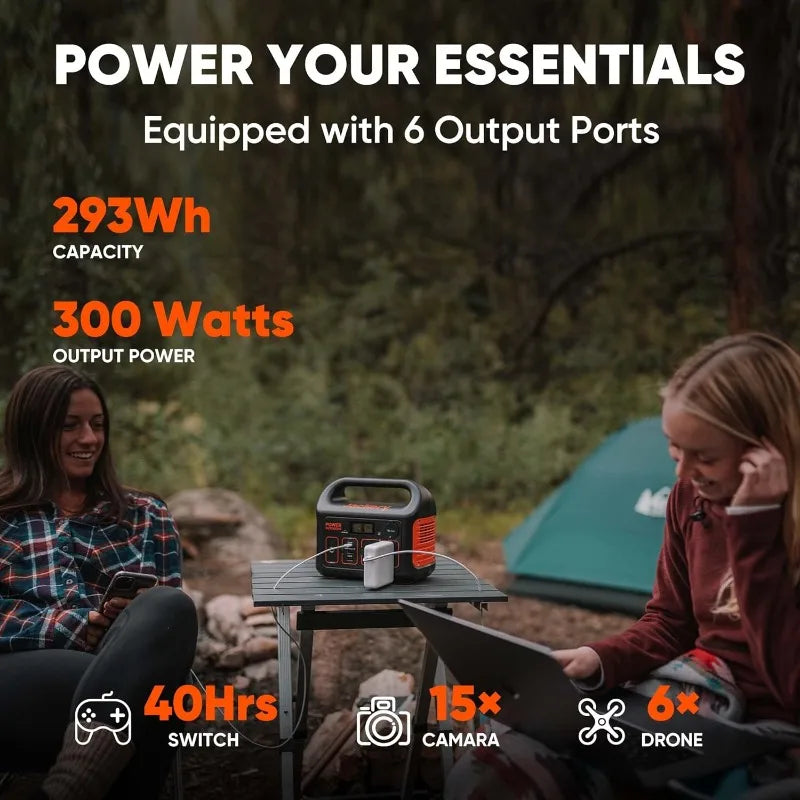 Jackery Portable Power Station Explorer 300, 293Wh Backup Lithium Battery, Solar Generator for Outdoors Camping Travel Hunting