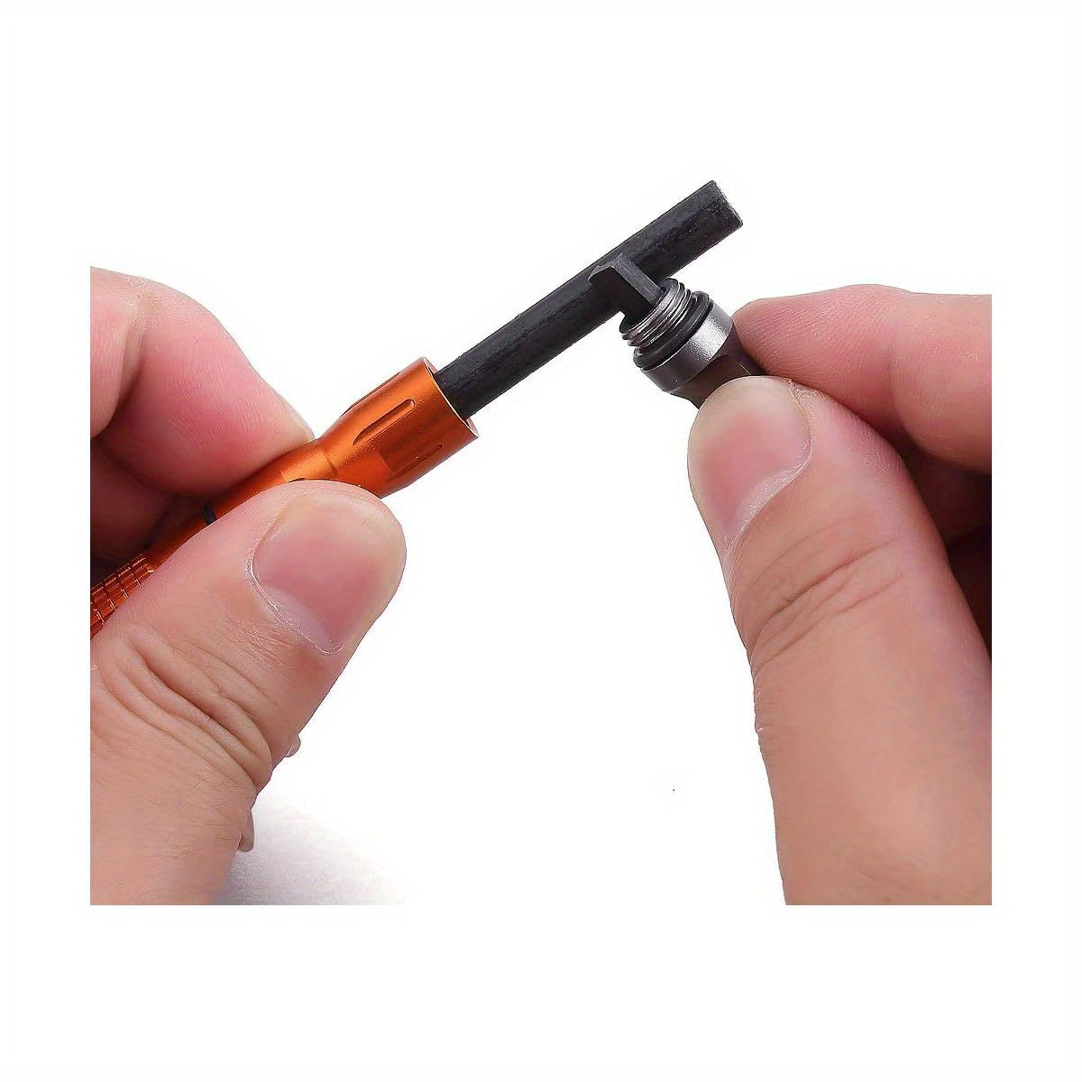 2pcs Compact Fire Starter with Scraper Striker, Replaceable Threaded Ferro Rod Flint Fire Steel Magnesium Rod, an Essential Part for EDC, Emergency Survival Kits, Camping, Hiking, Bush-Craft