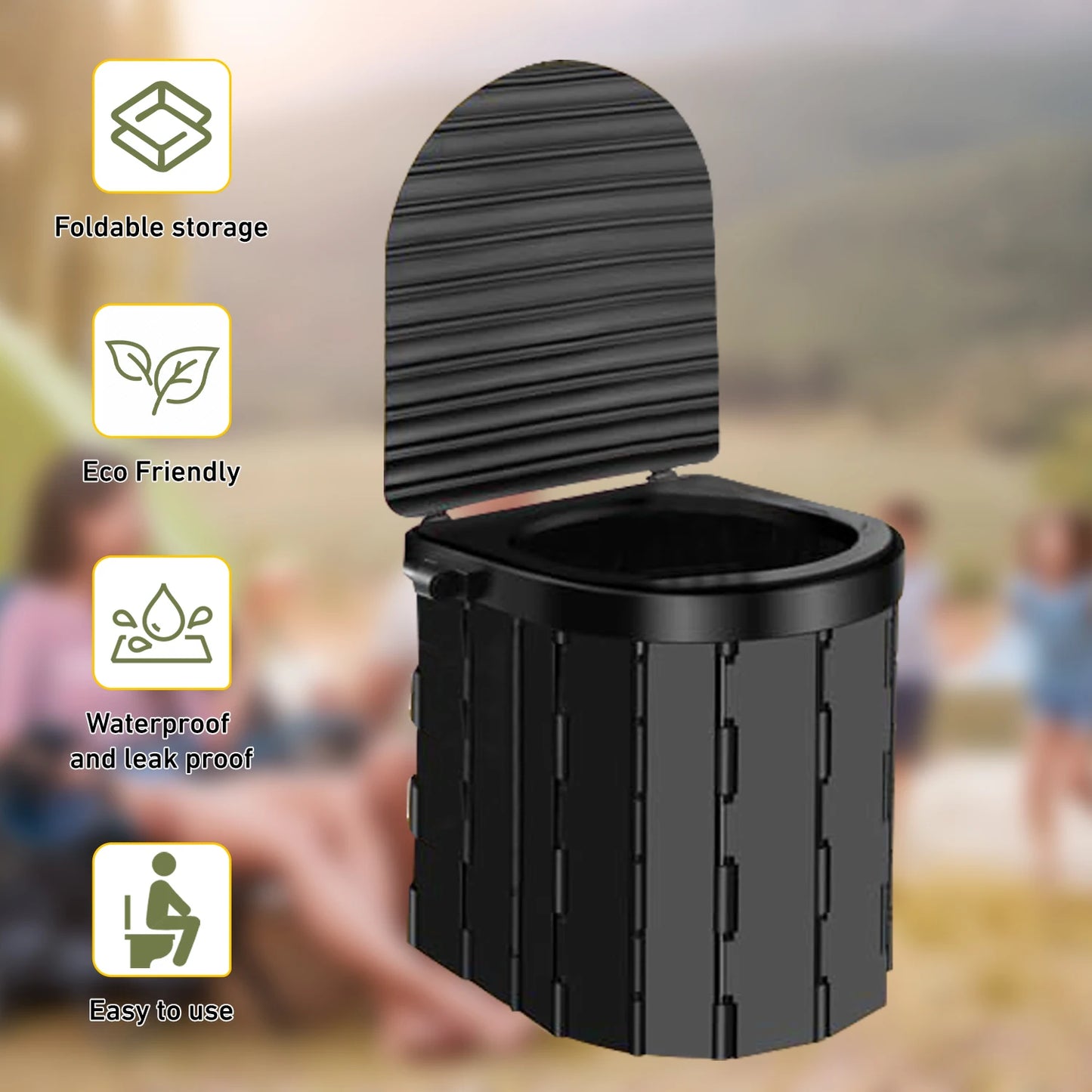 Camping Toilet with 1.5m Pop up Privacy Tent Large Portable Toilet Potty for Adults Outdoor Camping Shower Tents Changing Room