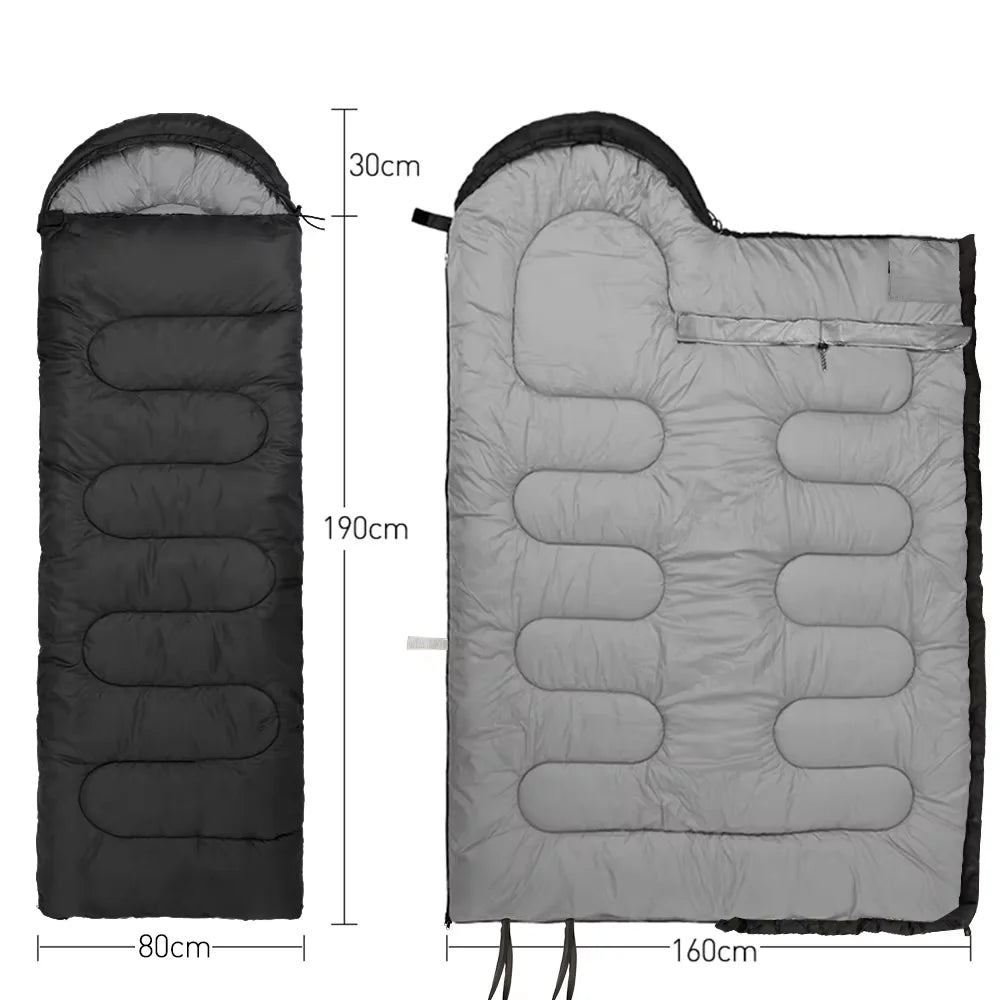 Camping sleeping bag light 4 seasons warm envelope backpack outdoor mummy cotton winter sleeping bag camp camp sleeping equipmen