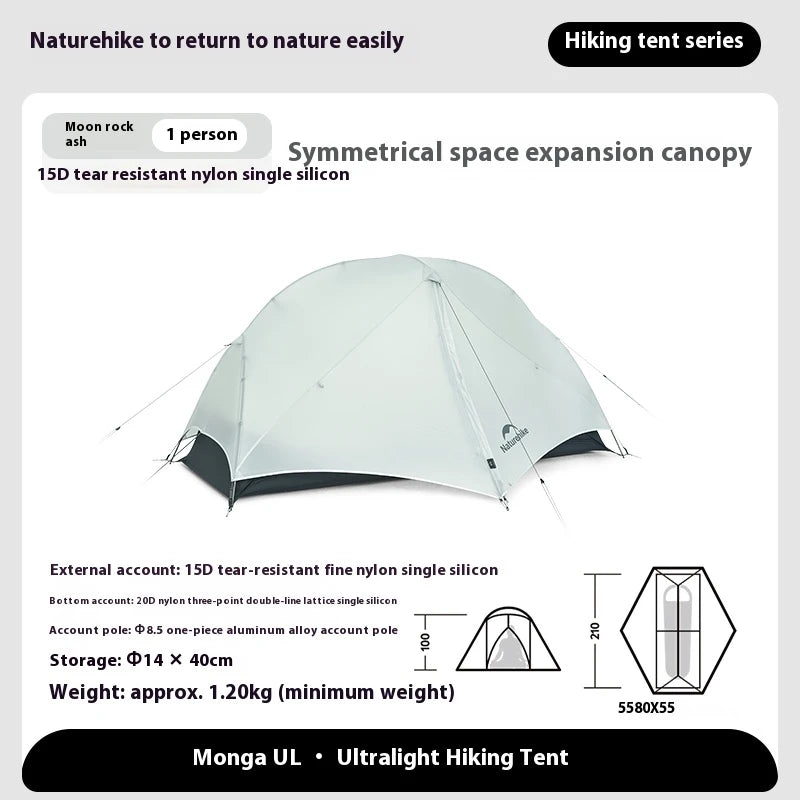 Naturehike Mongar UL Camping Tent 15D Nylon Lightweight 1 or 2 People 3 Seasons Tent Waterproof Portable Outdoor Tent With Mat