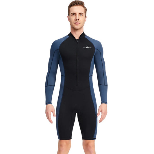Neoprene Diving Protection Clothes with Zipper Mens Snorkeling Surfing Swimsuit Elastic Anti-scratch Warm Water Sports Equipment
