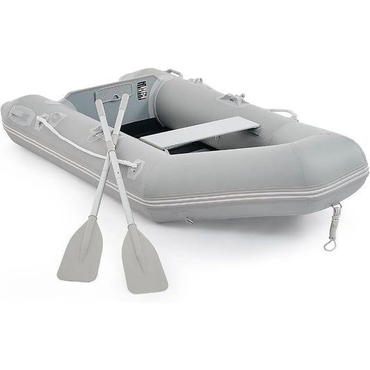 7.5ft Inflatable Dinghy Boat for 2 Adults, 660lb Capacity Heavy-Duty PVC Raft with Aluminum Floor & Oars, Motor Mount, Port