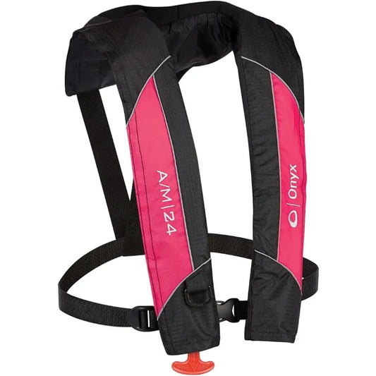 Onyx A/M-24 Automatic/Manual Inflatable Life Jacket, Low Profile, Compact Design, Manual Convertible Inflation Option