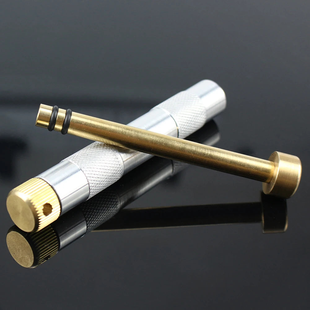 Brass Camping Fire Tube Portable Ignited Piston Firearm Useful Air Compression Fire Tube Survival Heating Tool for Outdoor