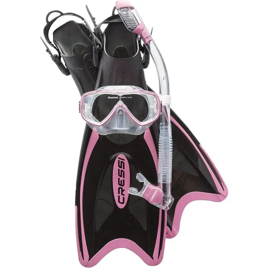 Cressi Adult Light Weight Premium Travel Snorkel Set - Mask & Fins Made in Italy - Palau Set: by Cressi, Quality Since 1946