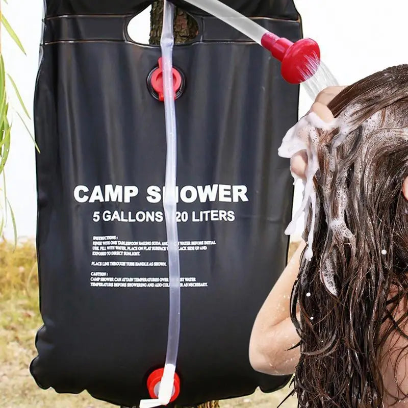 Solar Showers For Camping 20L Water Tank Solar Heated Portable Shower Bag Foldable Water Organizer With Removable Hose Large