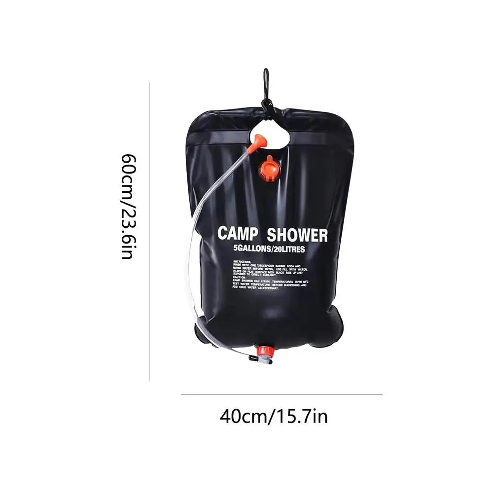 Solar Showers For Camping 20L Water Tank Solar Heated Portable Shower Bag Foldable Water Organizer With Removable Hose Large