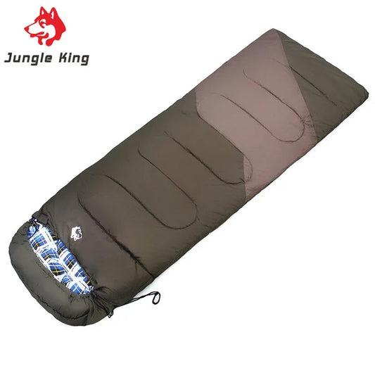 JUNGLE KING CY0906 Cotton Filling Envelope Linkable Double Sleeping Bag Outdoor Waterproof Camping Gear -5 Celsius Sleeping Bags