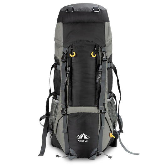 Night Cat Camping Backpacks 90L with Internal Frame Hiking Backpack for Men Women Waterproof Lightweight Breathable Outdoor